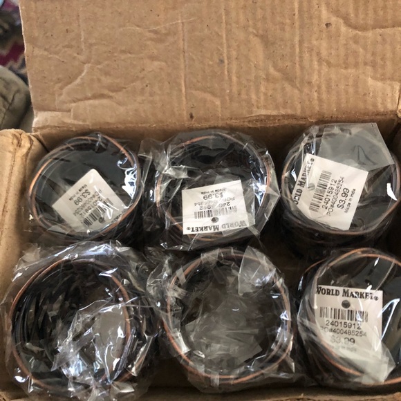 6 WORLD MKT WOVEN METAL NAPKIN RINGS NWT - Picture 3 of 3